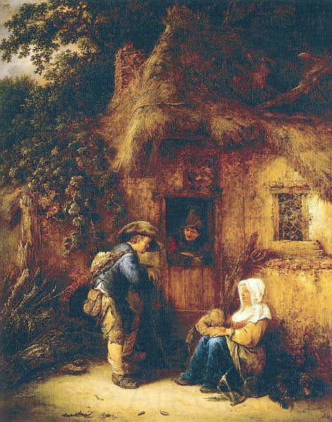 Ostade, Isaack Jansz. van Traveller at a Cottage Door Germany oil painting art